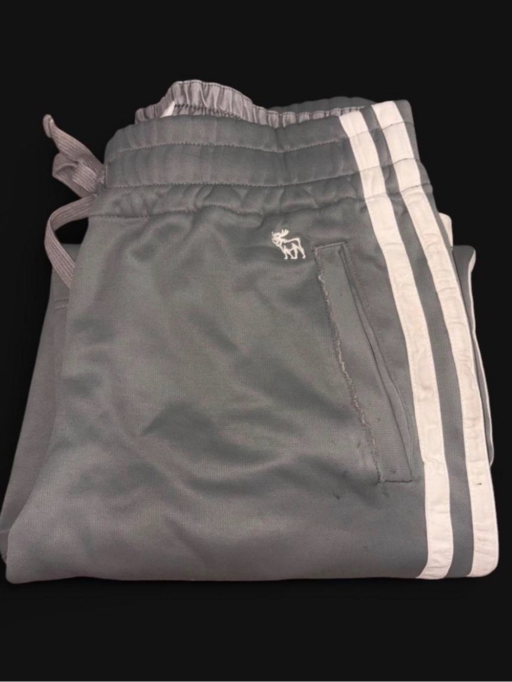 Y2K Abercrombie & Fitch Gray Joggers with White Side Stripes